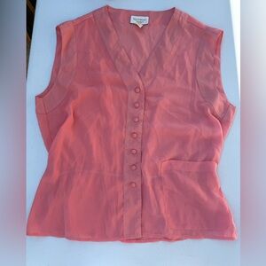 Vintage Victoria's Secret Coral Button Down Sleeveless Top